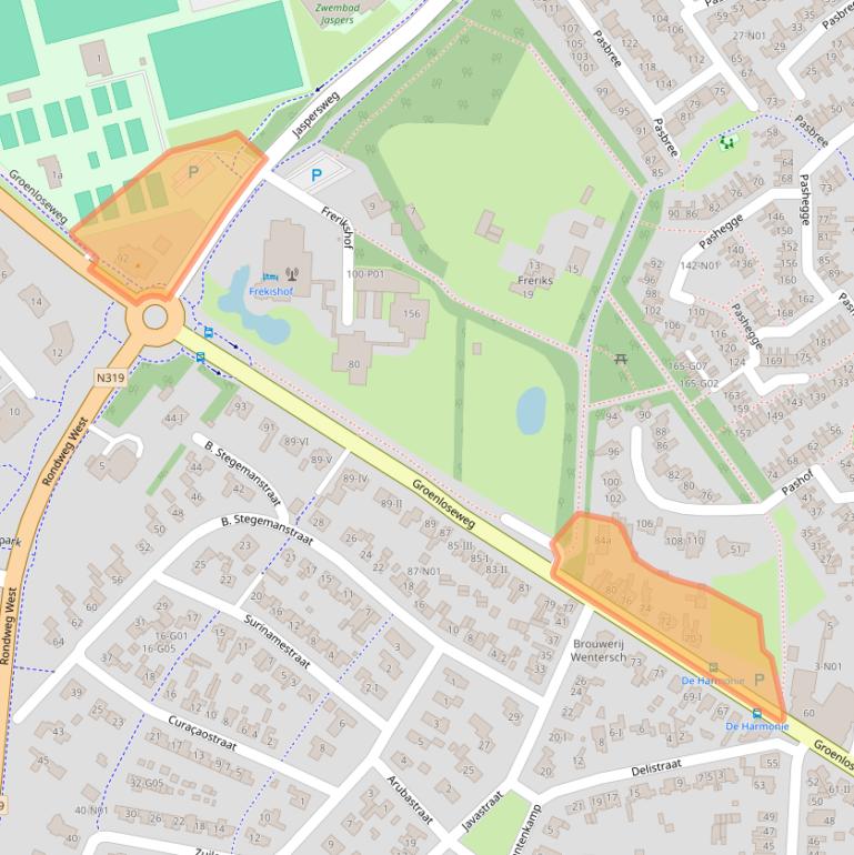 Kaart van postcodegebied 7101AK.