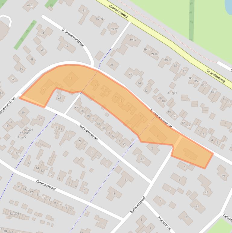 Kaart van postcodegebied 7101AP.