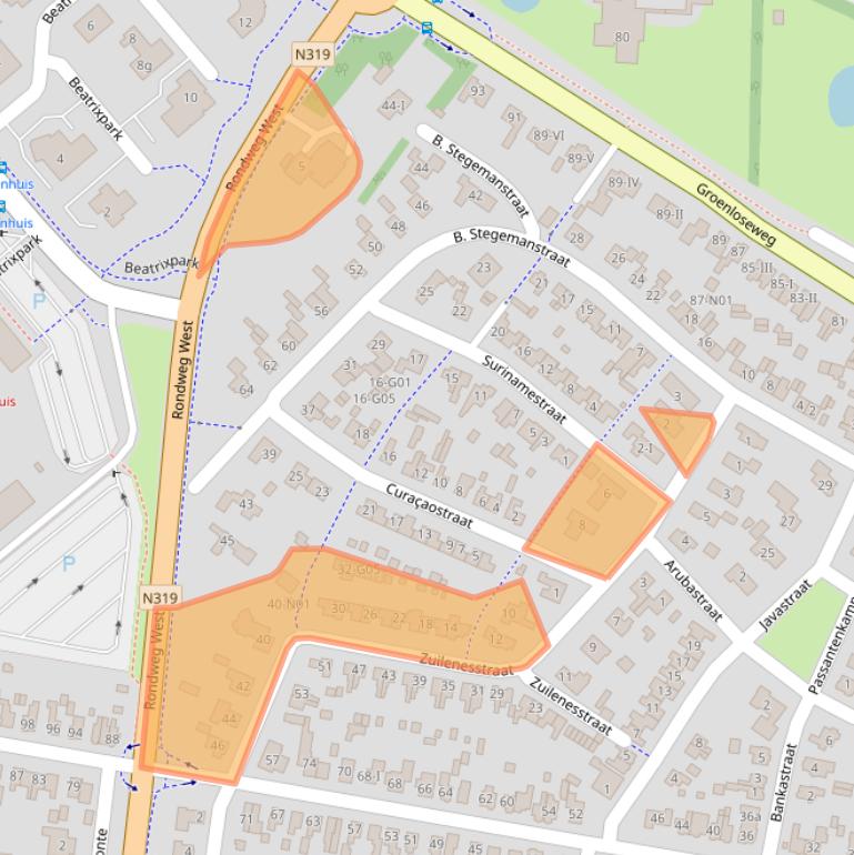 Kaart van postcodegebied 7101BC.