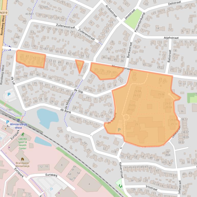 Kaart van postcodegebied 7101BH.