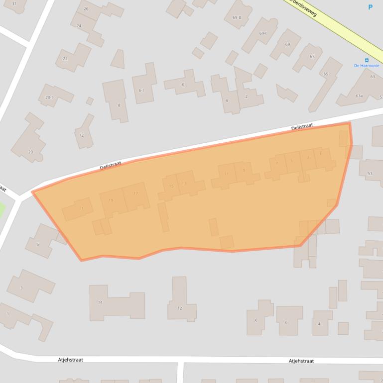 Kaart van postcodegebied 7101BS.