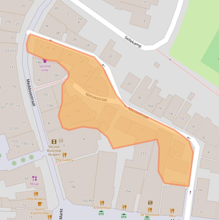 Kaart van postcodegebied 7101CX.