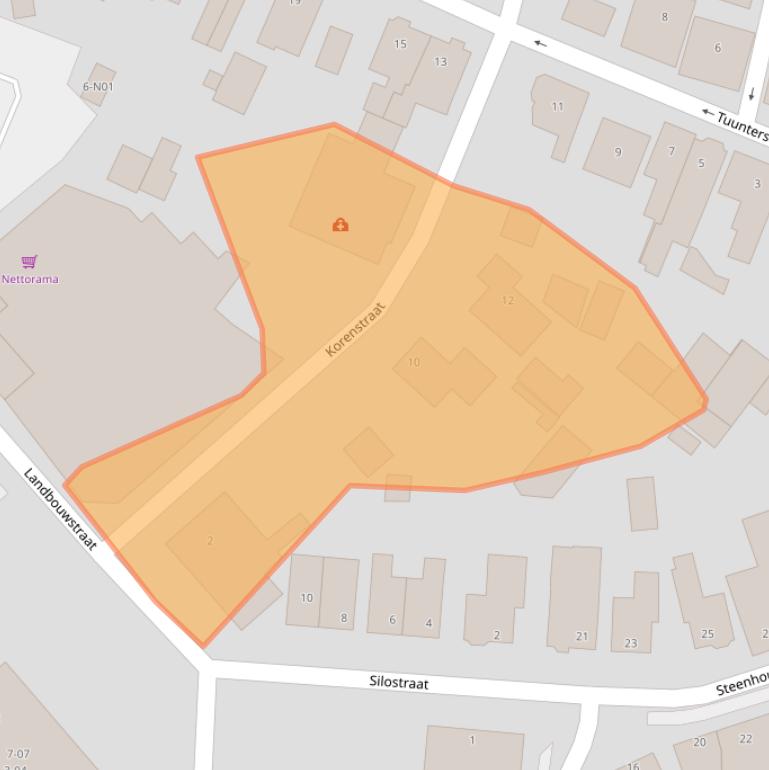 Kaart van postcodegebied 7101EH.