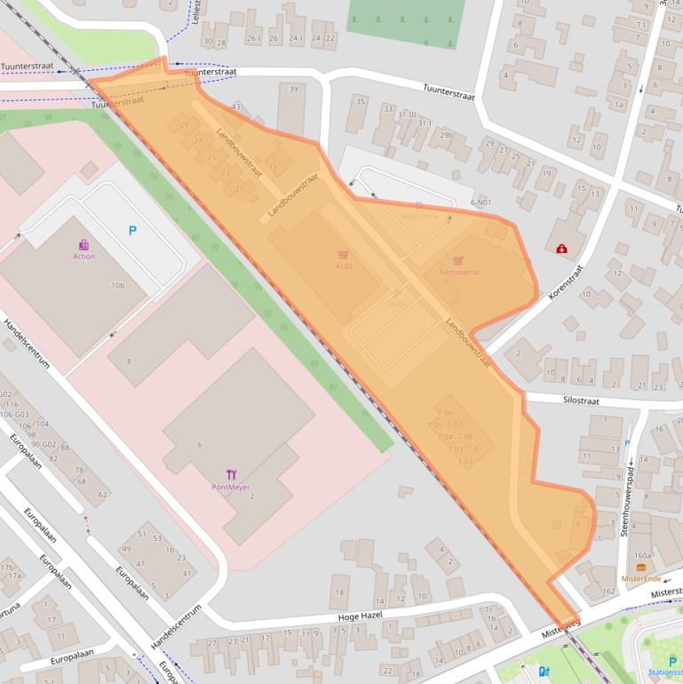 Kaart van postcodegebied 7101EK.