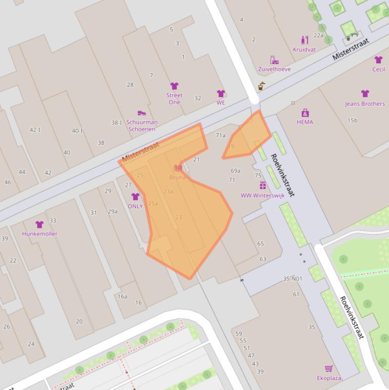 Kaart van postcodegebied 7101EP.