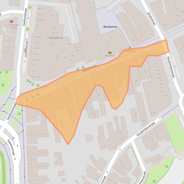 Kaart van postcodegebied 7101ET.