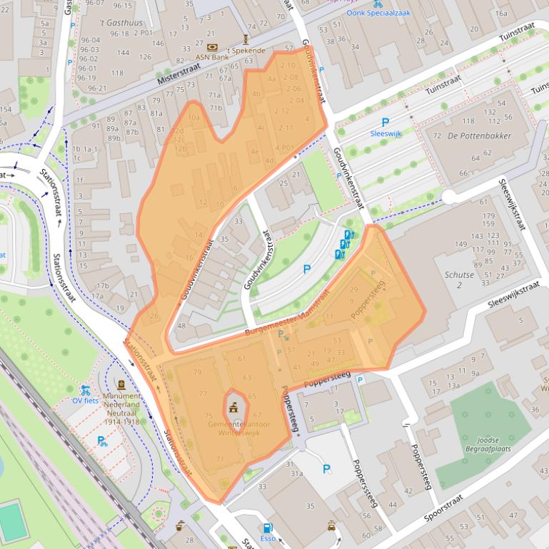 Kaart van postcodegebied 7101GK.