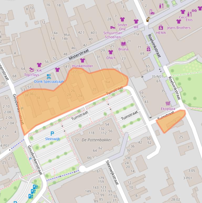 Kaart van postcodegebied 7101GL.