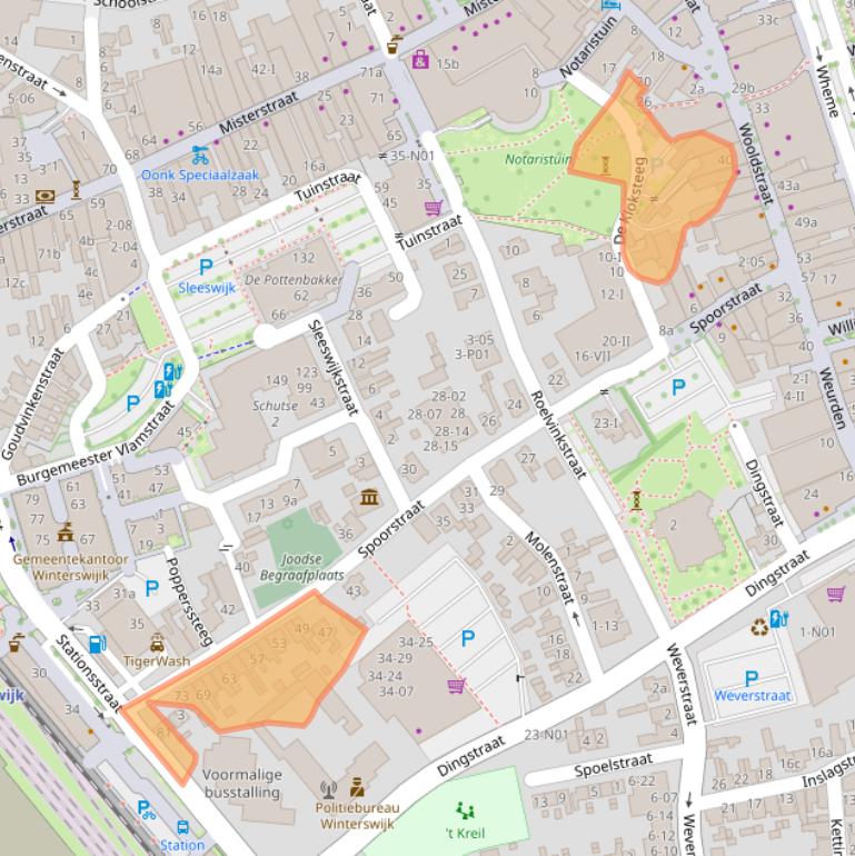 Kaart van postcodegebied 7101GS.