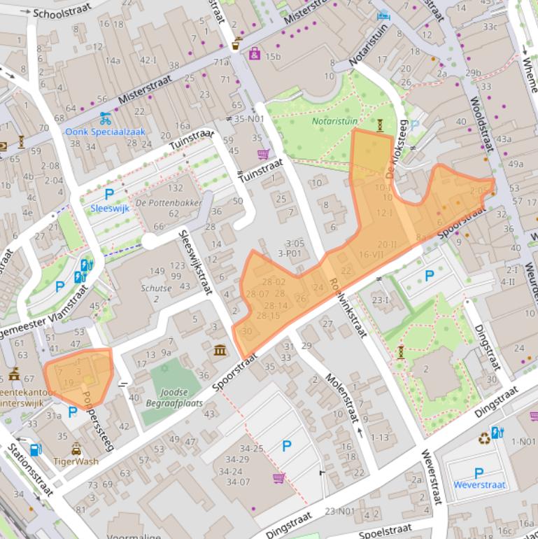 Kaart van postcodegebied 7101GT.