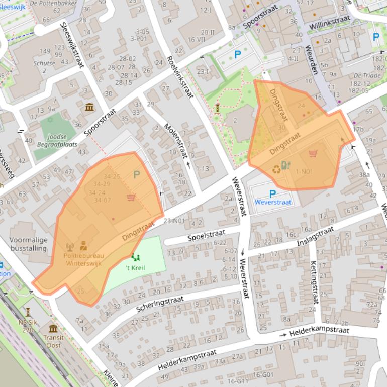 Kaart van postcodegebied 7101GX.