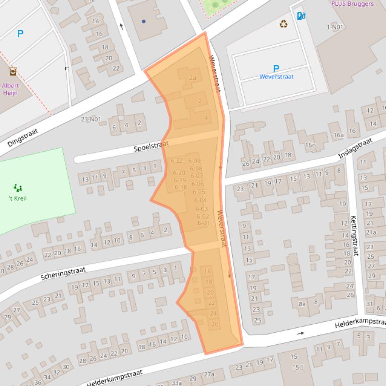 Kaart van postcodegebied 7101HB.