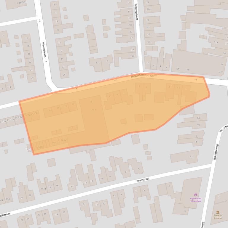Kaart van postcodegebied 7101HK.