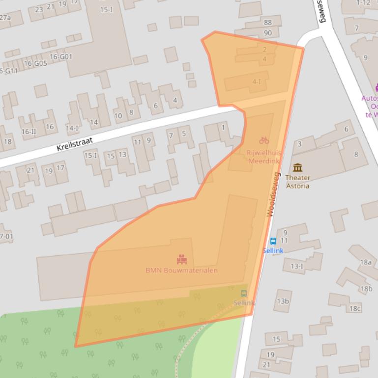 Kaart van postcodegebied 7101HW.