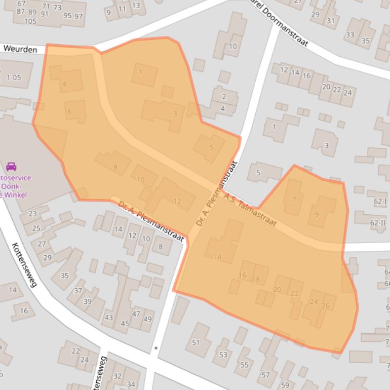 Kaart van postcodegebied 7101JC.