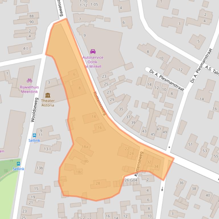 Kaart van postcodegebied 7101JP.