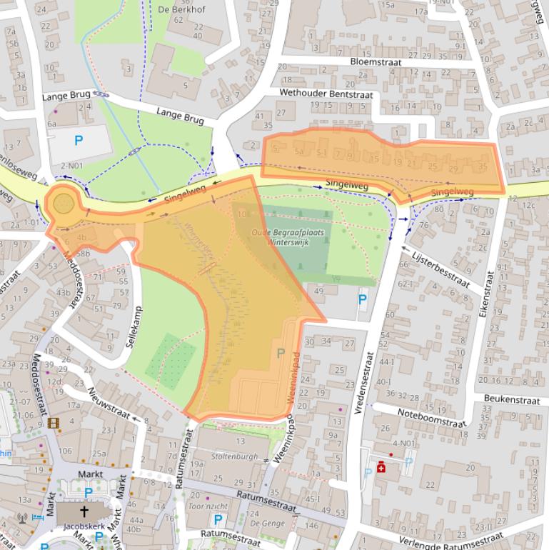 Kaart van postcodegebied 7101MH.