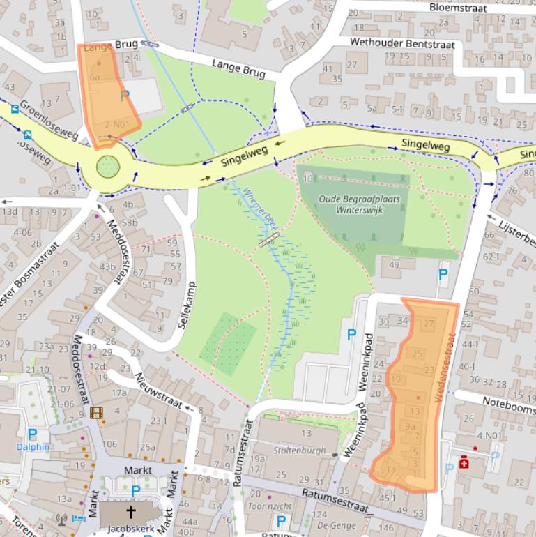 Kaart van postcodegebied 7101MJ.