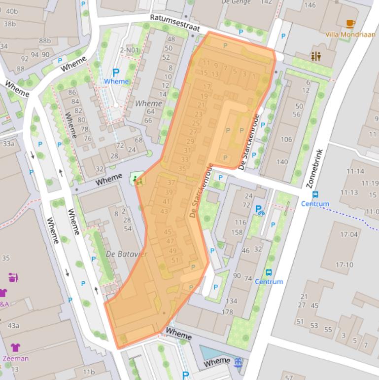Kaart van postcodegebied 7101NW.