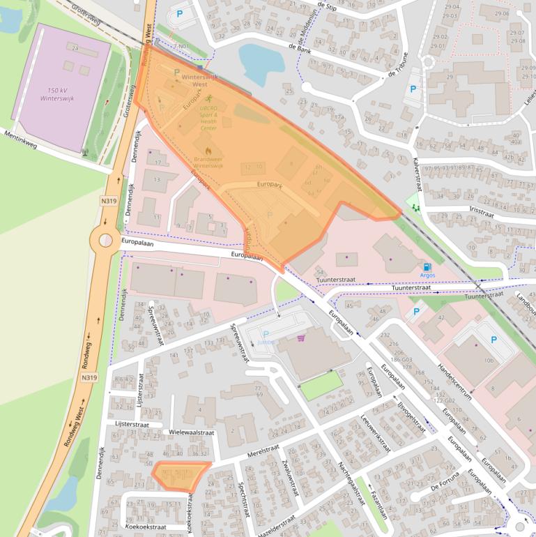 Kaart van postcodegebied 7102AM.