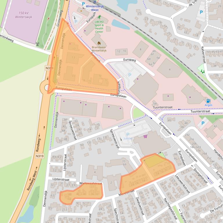 Kaart van postcodegebied 7102AN.