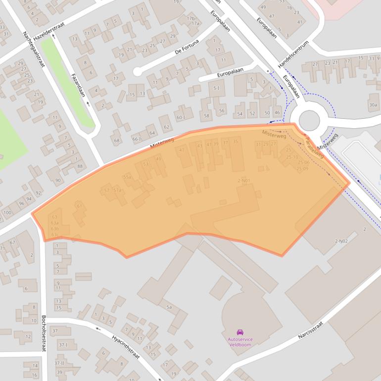 Kaart van postcodegebied 7102BE.