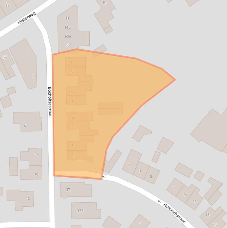 Kaart van postcodegebied 7102BS.