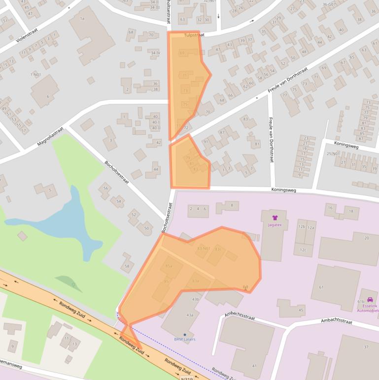 Kaart van postcodegebied 7102BV.