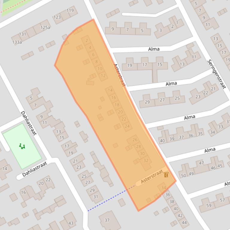 Kaart van postcodegebied 7102CL.