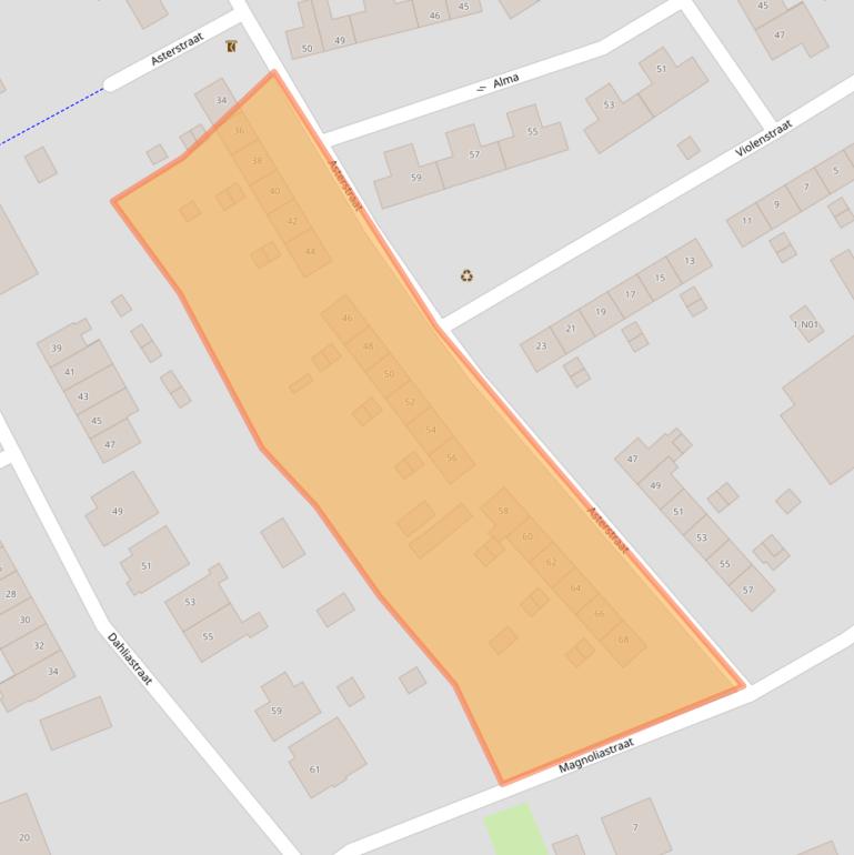 Kaart van postcodegebied 7102CM.