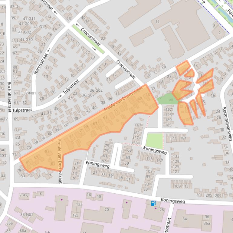 Kaart van postcodegebied 7102DB.