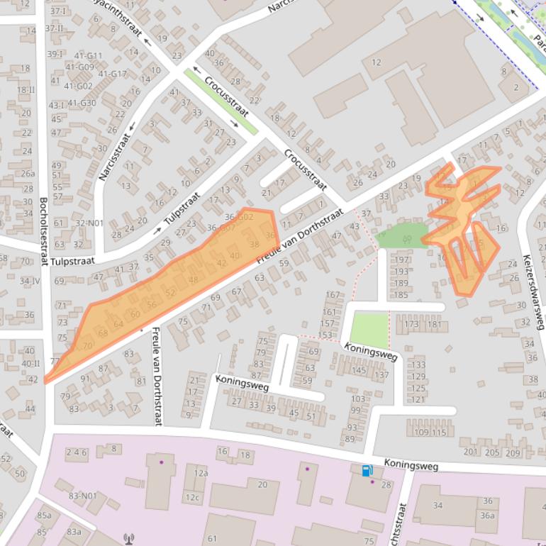 Kaart van postcodegebied 7102DD.