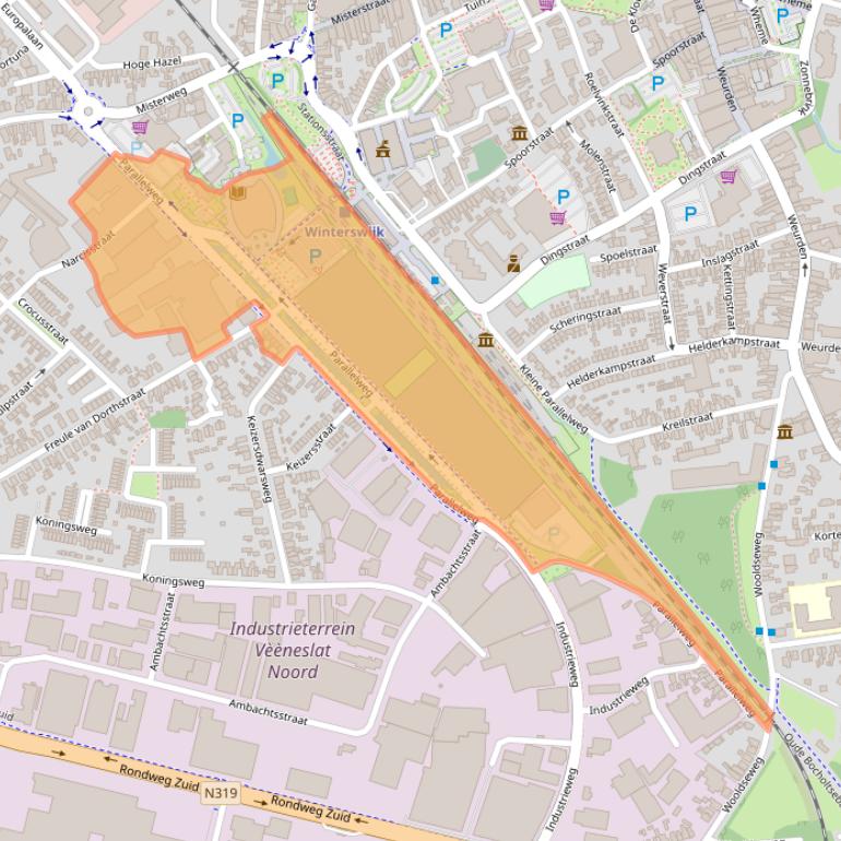 Kaart van postcodegebied 7102DE.