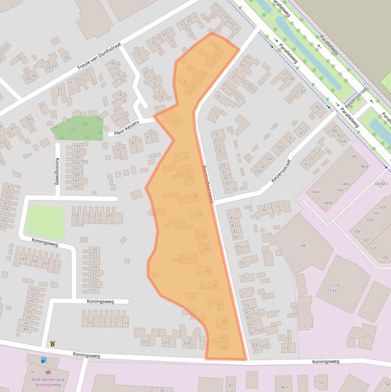 Kaart van postcodegebied 7102DK.