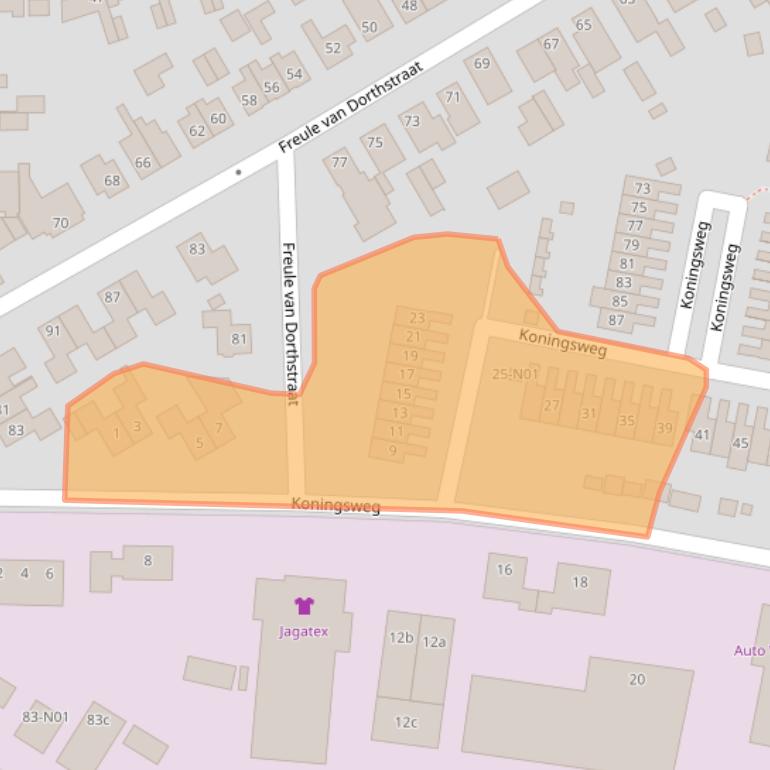 Kaart van postcodegebied 7102DN.