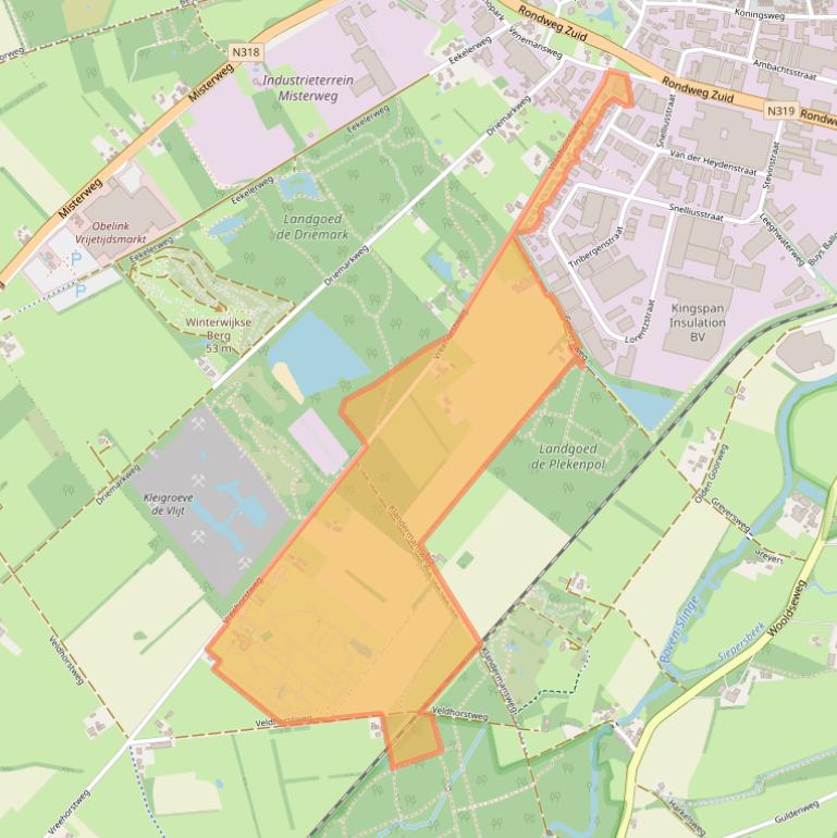 Kaart van postcodegebied 7102EK.