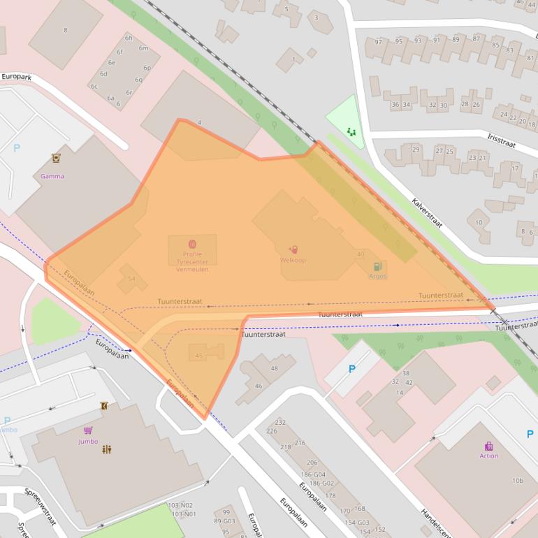 Kaart van postcodegebied 7102EZ.