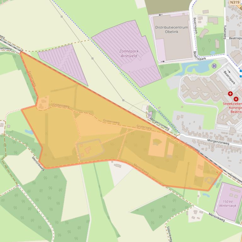 Kaart van postcodegebied 7102GB.