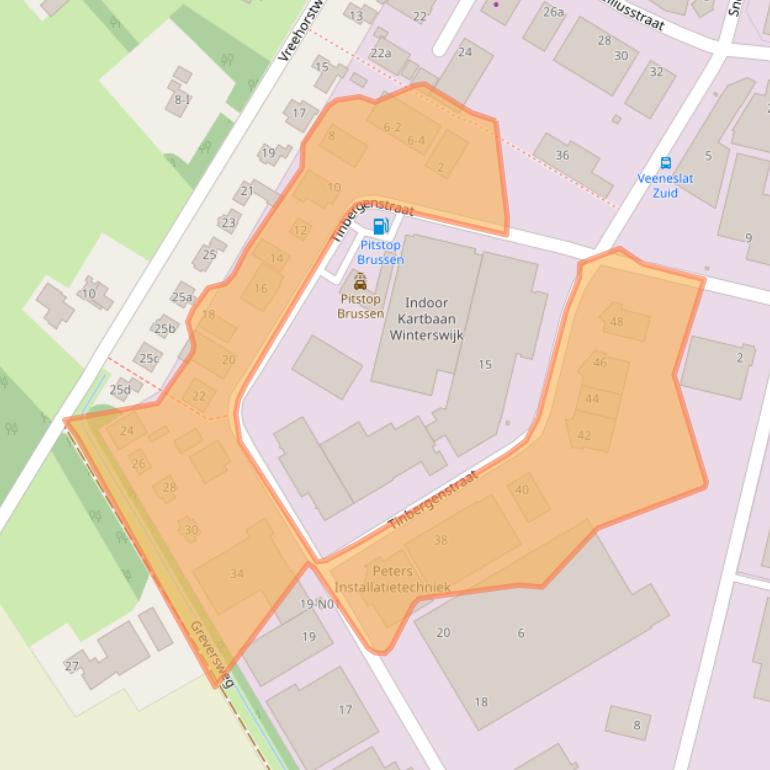 Kaart van postcodegebied 7102JL.