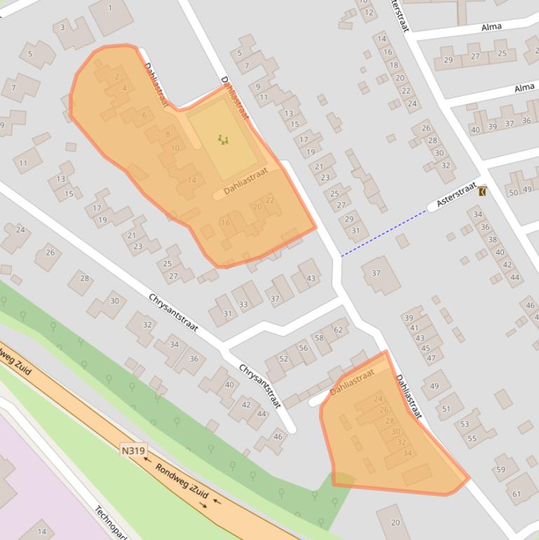 Kaart van postcodegebied 7102KB.