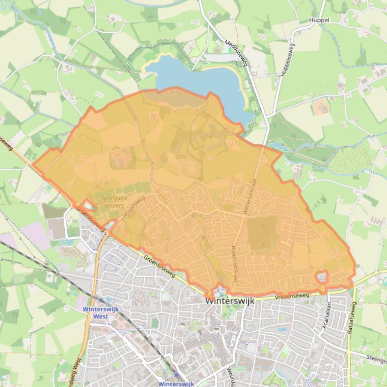 Kaart van postcodegebied 7103.