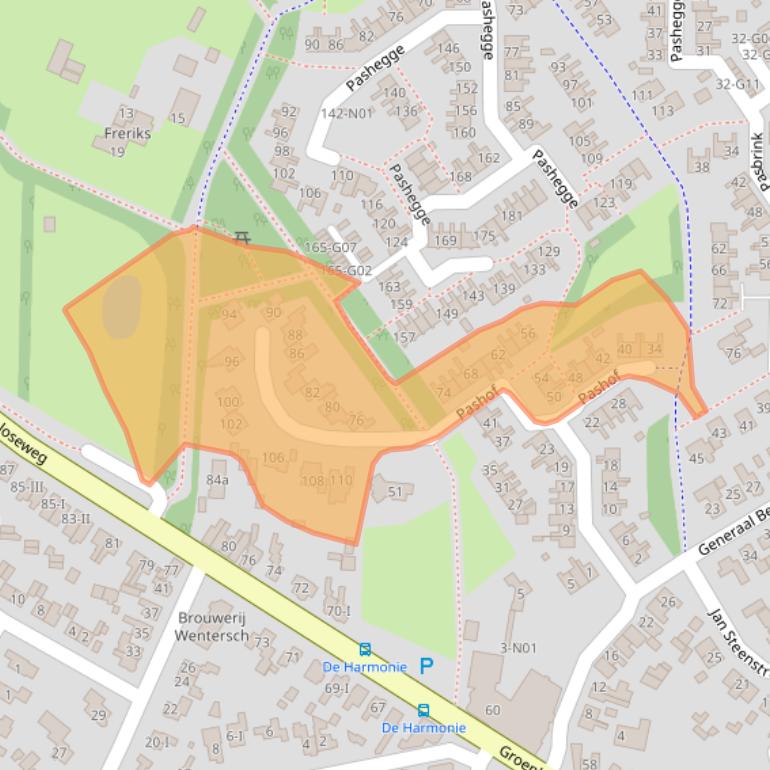 Kaart van postcodegebied 7103BB.