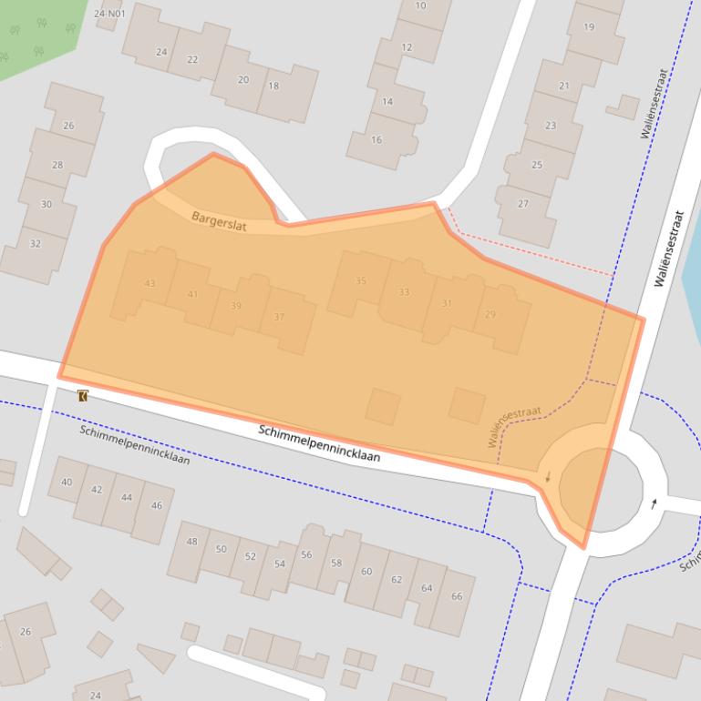 Kaart van postcodegebied 7103DT.