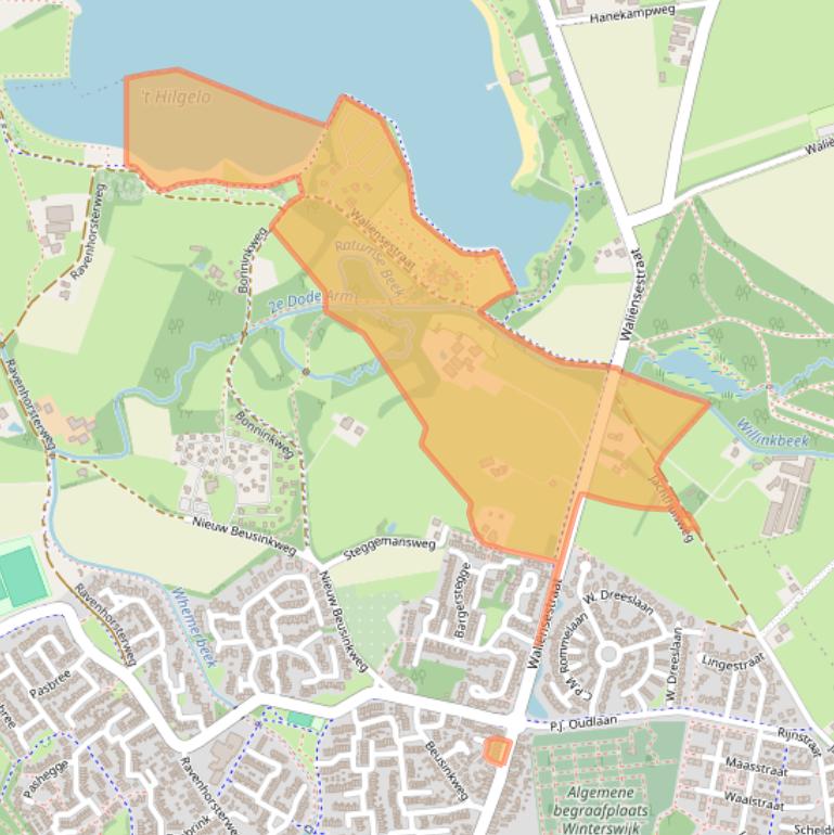 Kaart van postcodegebied 7103EA.