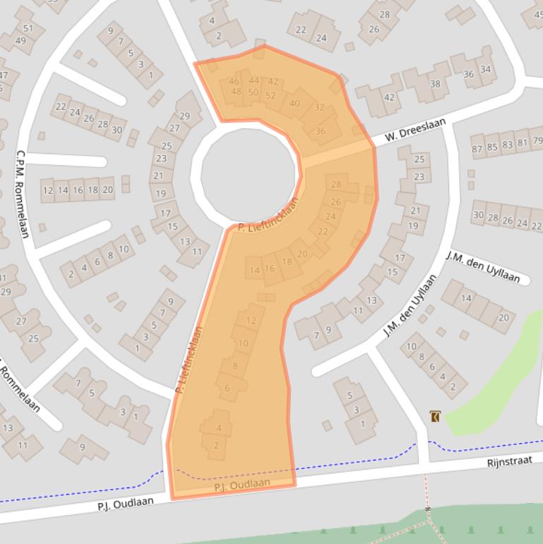 Kaart van postcodegebied 7103JB.