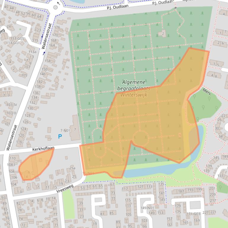 Kaart van postcodegebied 7103KC.