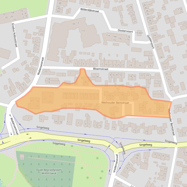 Kaart van postcodegebied 7103VZ.