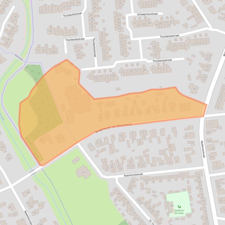 Kaart van postcodegebied 7103WJ.