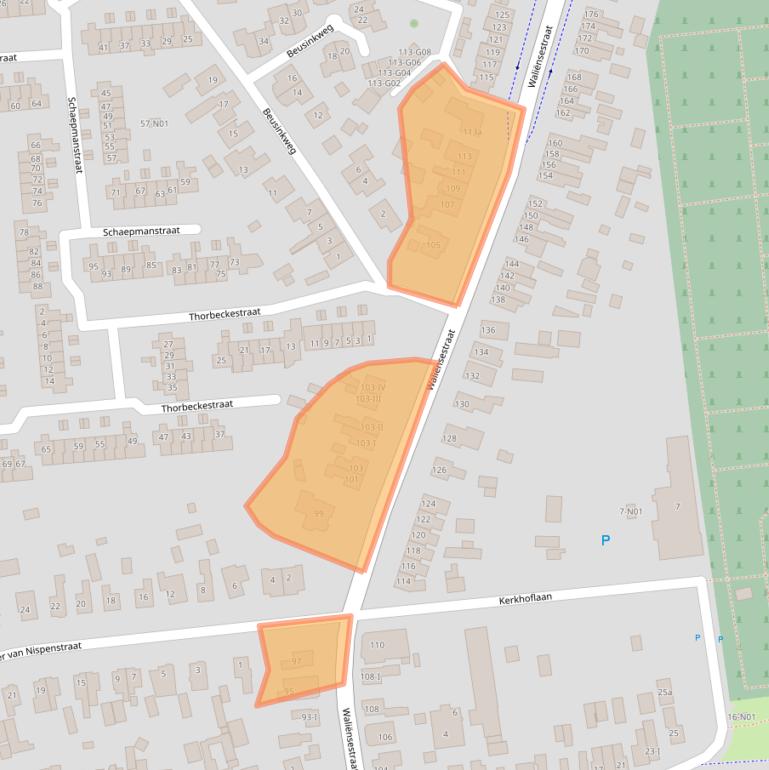 Kaart van postcodegebied 7103WZ.