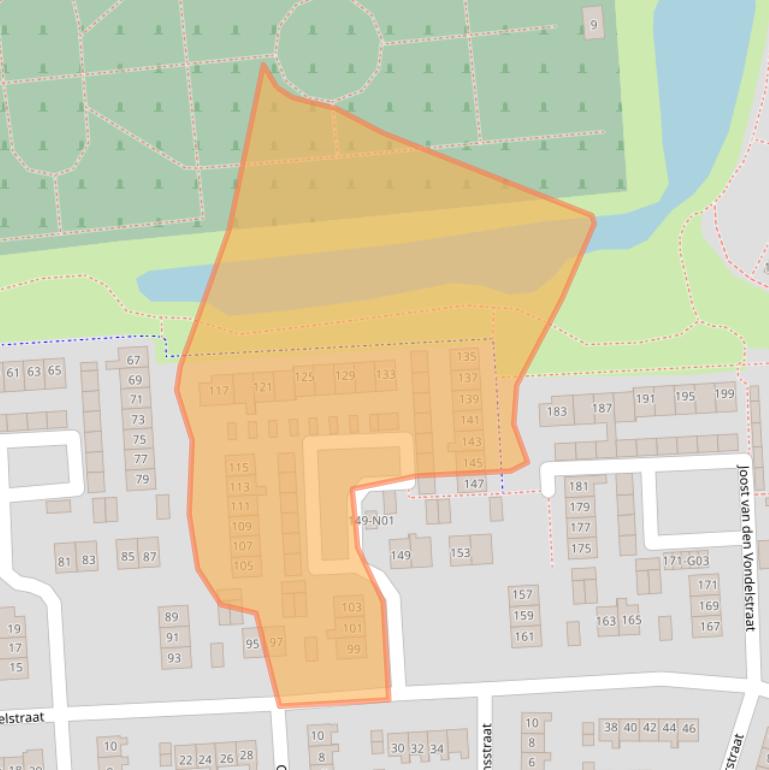 Kaart van postcodegebied 7103XS.